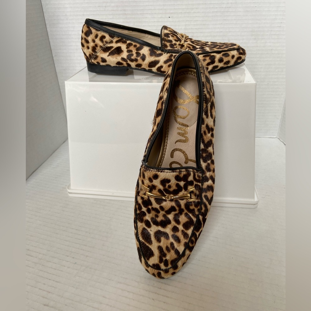 Sam Edelman Calf Hair Flats Womens Shoes Loafers Brown Leopard Cheetah Sz 5.5 - Picture 2 of 11